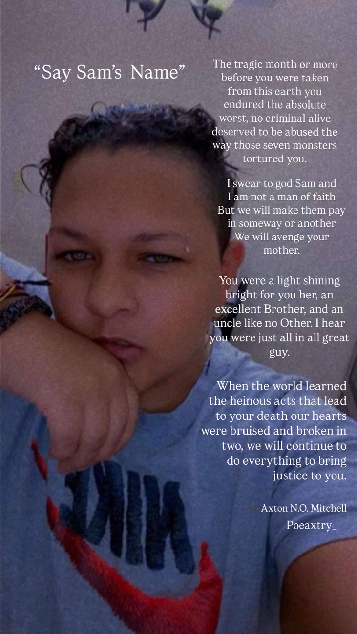 Dedication Poem To Sam Nordquist - "Say Sam's Name" By Axton N.O. Mitchell