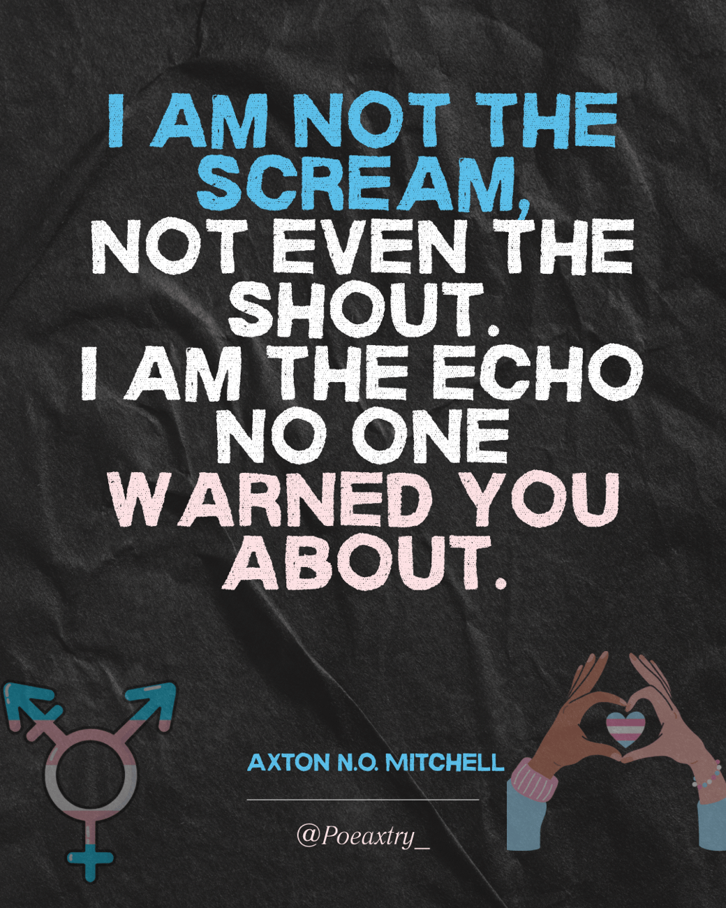 Black background wrinkled with trans color font & trans symbol