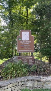 Sign at Jump off rock western North Carolina