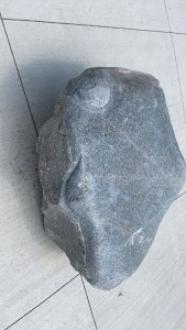 Huge fossil death plate marking the quarry entrance 