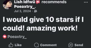 Lish IDFWU would give 10 stars AMAZING work recommends on Facebook