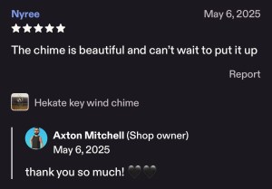 Etsy Windchime - 5 starts beautiful & can't wait to put it up