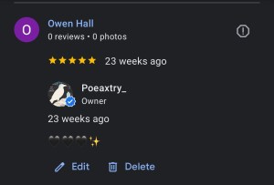 5 Stars Google Business Owen H