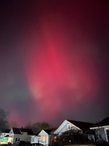 The Northern lights showing off insane red hues over central ohio