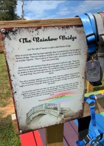 Lake Lore's New Rainbow Bridge sign After hurricane Helene