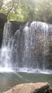 Hayden Falls Flowing in Dublin, Ohio roughly 32 ft high. 