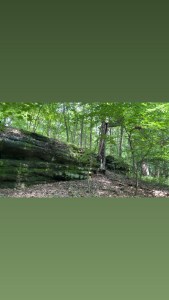 The rock formations at Glenford Fort Preserve