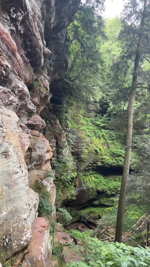 A large rockwall at hocking hills in Ohio