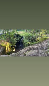 The water fall you can see under the glass bridge just from the distance