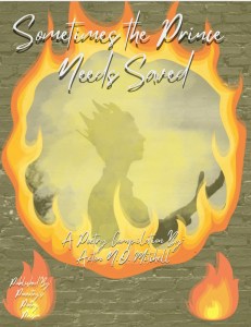 Axton Mitchell’s upcoming poetry e-book finalized cover ft Prince and Brock background on fire 