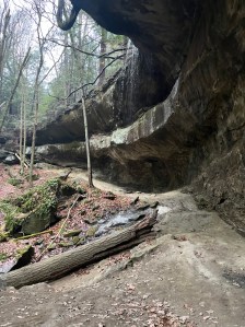 Cliff waterfalls at ravens rocks in Ohio 