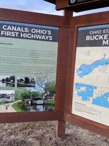 Sign at the start of the bike trail at buvkeye lake 
