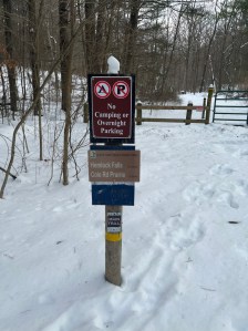 Trail signs at hemlock falls