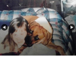 Axton age 6 with red colored boxer Rottweiler mix 